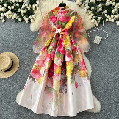 SLIMMING LONG SWING DRESS